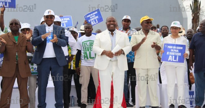 Revivez en images le meeting de dépôt de candidature d’Ali Bongo à la présidentielle