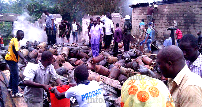 Explosions et flammes dans un dépôt de gaz butane à Koula-Moutou